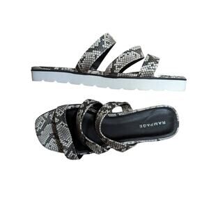 New Rampage Ally Snake Print Strappy Slide Sandal Gray Black size 10